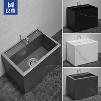 Hanzun Nordic Light Lavish Rockboard Mop Pool One-piece Home Floor Mound Buns Pool Balcony Outdoor Sink Basin