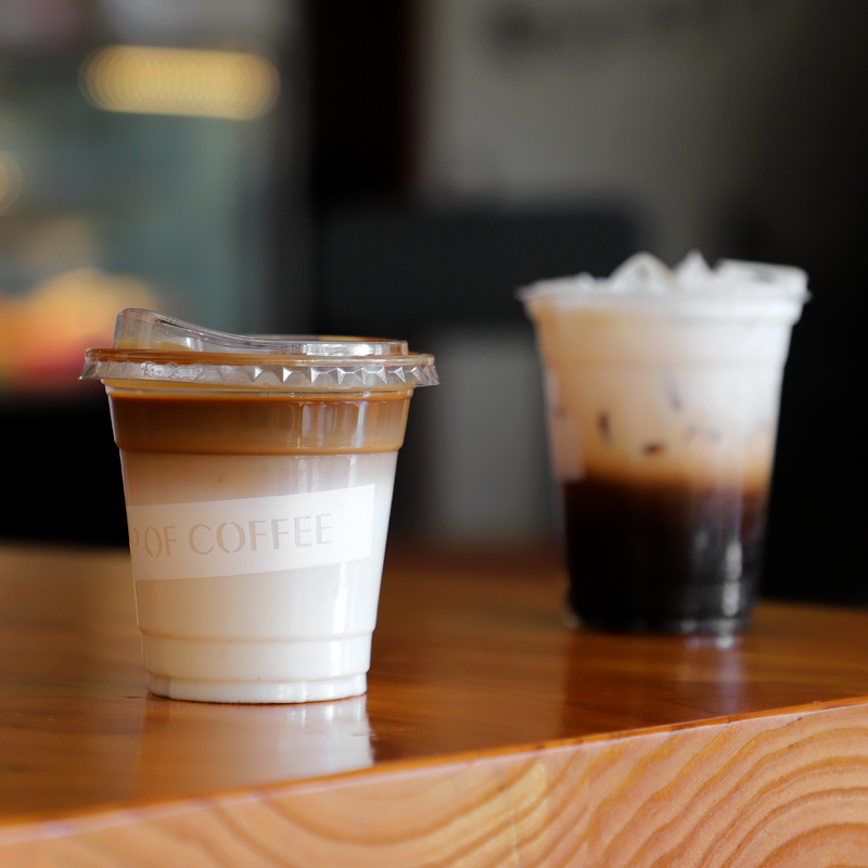 Coffee cup disposable with lid ice American pet high transparent cold drink milk tea cup diy net red packaging cup can be customized