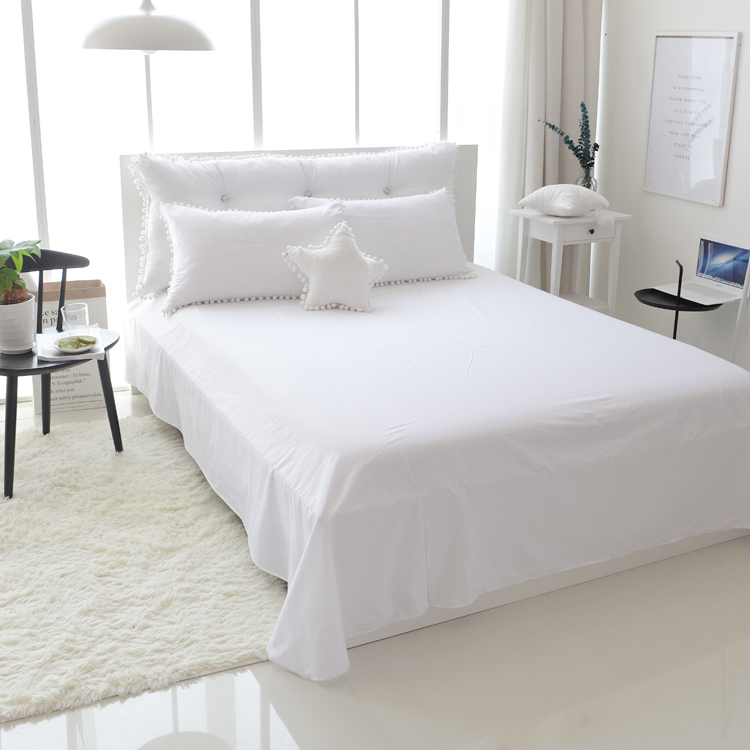 bóng ins lê trắng bông denim khỏa thân các doanh nghiệp Nhật Bản nhỏ gọn rắn màu bông giường Khăn trải giường - Bộ đồ giường bốn mảnh chăn ga gối đẹp