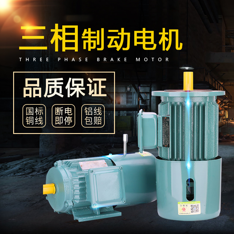 YEJ brake motor three-phase AC asynchronous motor pure copper wire national standard brake motor high efficiency and energy saving motor