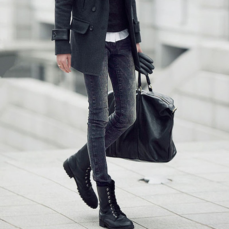 High Street Trendy Brand Snowflake Washed Skinny Jeans for Men, Korean Style Slim Fit Stretchy Pencil Pants Bootcut Pants