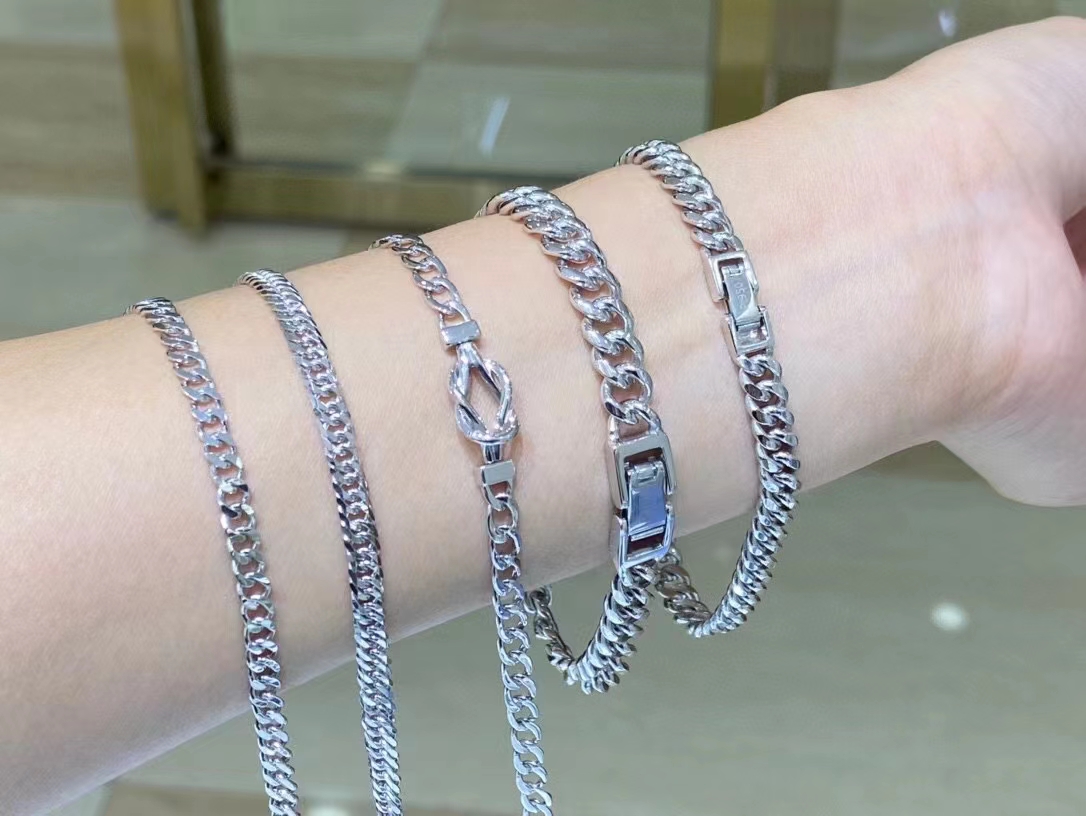 Platinum pt950 Cuba Chain Platinum Bracelet Men's Personality Fashion Owner Chain Customized OGEN Eugen Jewellery