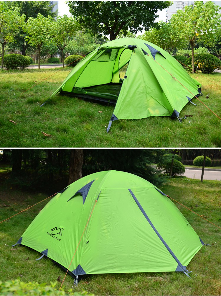 Wholesale PINNACLE outdoor 2-person 3-person double-layer double-door camping aluminum pole tent rainproof 3000mm