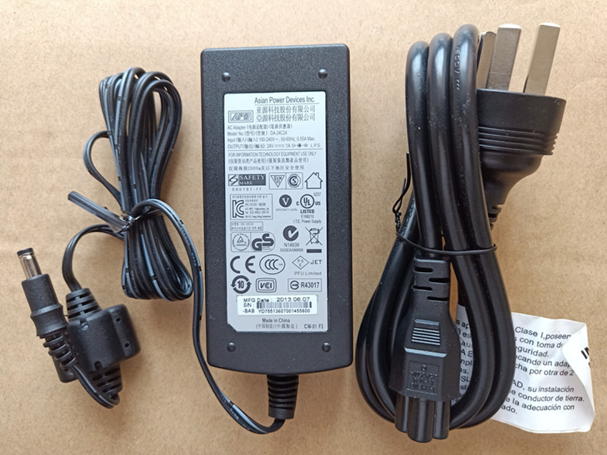 Original APD subsource 24V1A scanner power adapter DA-24C24 power cable 24V charger