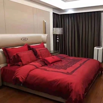 Sleep MINE Cosette Red Wedding Qing 100 Pure Cotton Color Weave Jacquard Lace Whole Cotton Newlywed Four Pieces