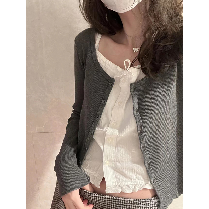 Brandy Bm Tianna Tank Top + Long-Sleeved Cardigan Layered Two-Piece Set Sweet and Spicy Jacket for Women in Autumn