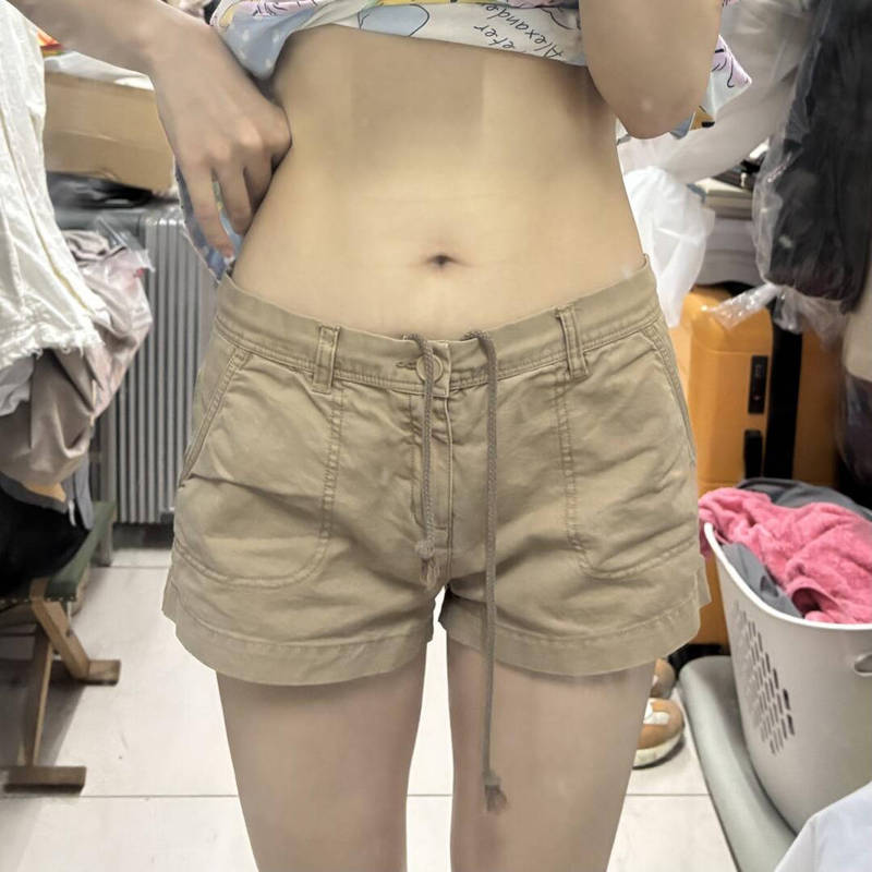 Brandy Bm American Retro Khaki Pocket Low-Rise Shorts Cool Girl Bm Drawstring Cargo Shorts Hot Pants Brandy Bm American Retro Khaki Pocket Low-Rise Shorts Cool Girl Bm Drawstring Cargo Shorts Hot Pants