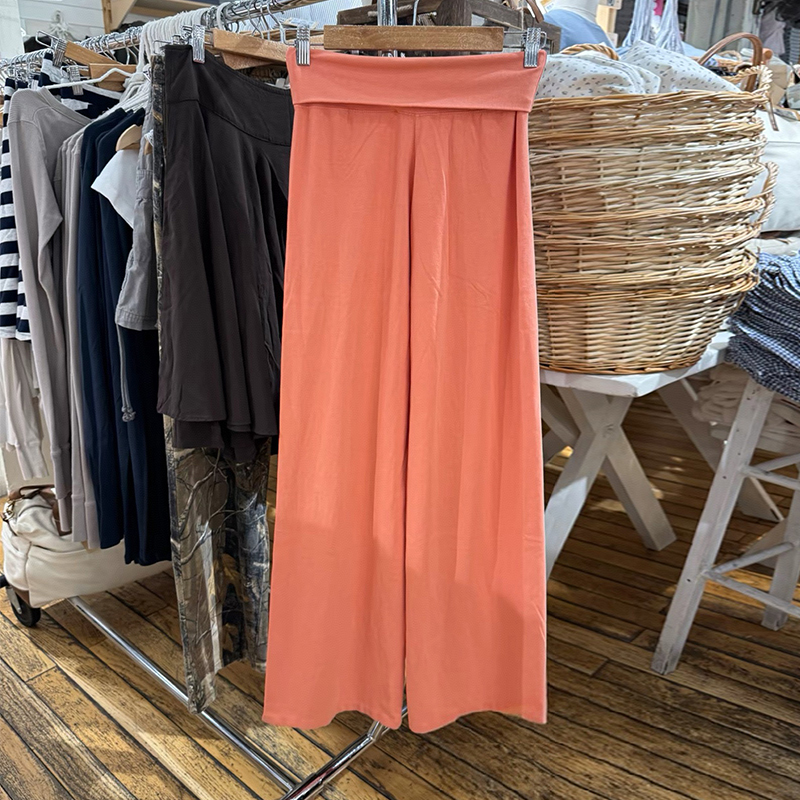 Bm American-Style Orange-Pink Cuffed Low-Waist Flared Yoga Pants Long Pants Women's Drapey Casual Pants Slim Fit Slimming Sports Pants