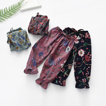  Female baby mosquito-proof pants spring and summer ethnic style pure cotton bloomers childrens Korean loose seaside vacation beach pants