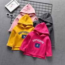  Kindergarten boys and girls parent-child activities sweater thin velvet hooded autumn and winter pullover clothes velvet sweater fashion split sweater