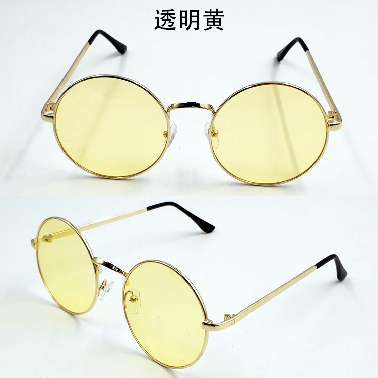 Hồng Kông phong cách trong suốt kính tròn Hàn Quốc phiên bản của nam giới và phụ nữ thời trang marine lens sunglasses Hàn Quốc phiên bản của hoang dã mỏng kính mát thủy triều