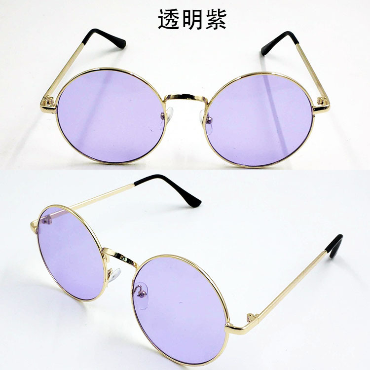 Hồng Kông phong cách trong suốt kính tròn Hàn Quốc phiên bản của nam giới và phụ nữ thời trang marine lens sunglasses Hàn Quốc phiên bản của hoang dã mỏng kính mát thủy triều