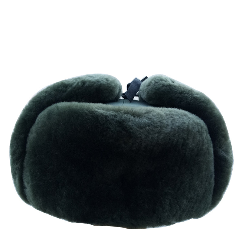 Cold region sheep shearing cotton hat leather hat warm region Lei Feng hat large cotton hat winter thickening Northeast male elderly