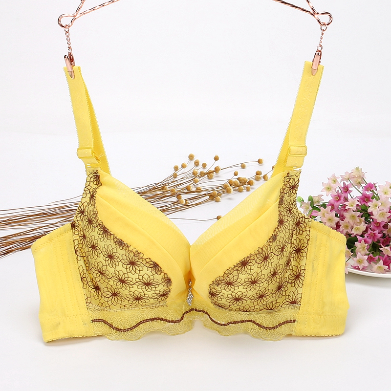 Sexy lace mesh yarn thickening and large adjustment type ladies bra side gathered tube top underwear