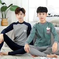 Boy big boy autumn clothes autumn pants set cotton mid neck boy shirt shirt shirt pants teenager cotton childrens warm underwear