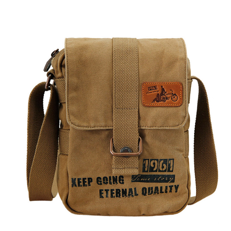 The story of time Japanese and Korean version of the classic men's and women's casual school bag messenger bag shoulder bag canvas bag square vertical bag
