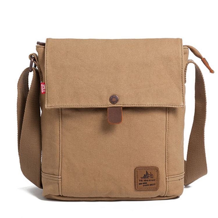 Light Yin Story Canvas Man Bag Single Shoulder Bag Woman Han Edition Casual 100 Hitch Satchel Brief the IPAD square bag