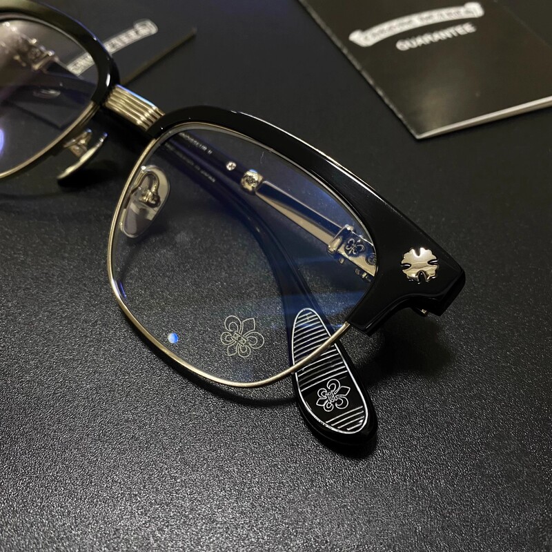 Crowstar 925 Silver Glasses, Personalized Square Frame Eyebrow Frame, Pure Titanium Glasses Frame, Textured Material Glasses