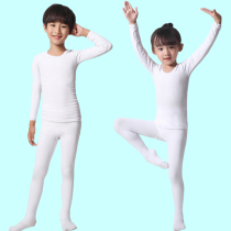 White autumn and winter children plus velvet warm outdoor performance clothing with training clothing invisible clothing long sleeve tight elastic clothing