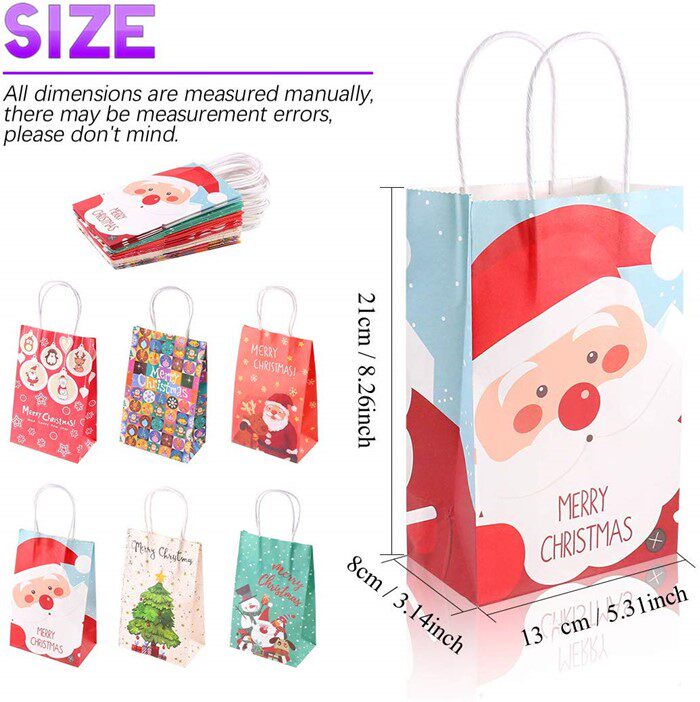 Christmas Gift Candy paper bag small number Christmas candy gift wrapping hand paper bags