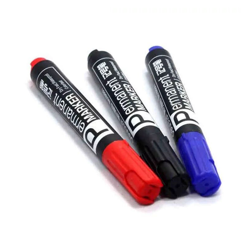 Deli 6881 marker oil marker pen disc pen marker big head express marking pen tri-color black red blue