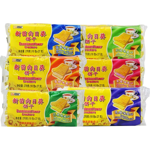 Филиппинская специальная закуска Food Новые саженцы сэндвичи с подсолнечниками Xiang, Sulfei Biscuits Cheese Flavor 270G Bag de Fenglong