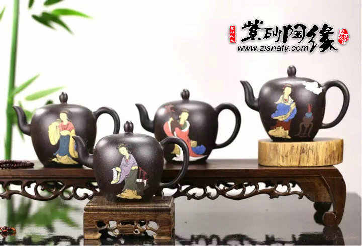【高建芳】 稀少美品 貴重 紫砂手彫 美女壺 茶壺 茶器 急須 茶道具 煎茶道具 賞物 置物 美女紫砂壶价格_美女紫砂壶图片- 京东