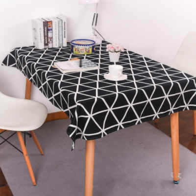 Modern minimalist black and white geometric table cloth tea table cover towels thickened full cotton tablecloths hotel meals budding.