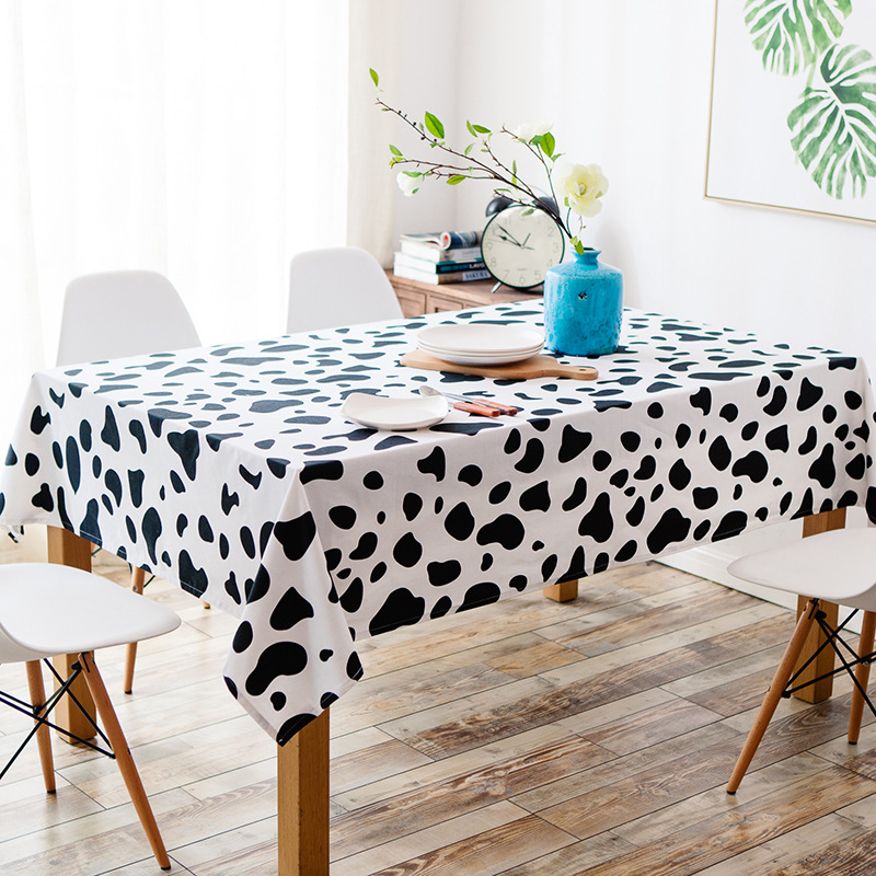 Rectangular thickened full cotton table cloth TV Shoe table Tea Table Cloth Dairy Cow Textured Floral Suede Geboudine