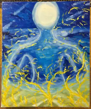 (Zen Realm)Spiritual Energy painting Oil on canvas Tranquility 50*60