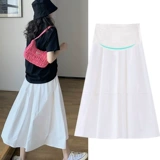 Белая летняя длинная юбка для беременных с поддержкой живота для отдыха, средней длины, по фигуре, А-силуэт