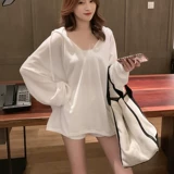 Летняя одежда для беременных с капюшоном, футболка, штаны, спортивный костюм, комплект, V-образный вырез, защита от солнца, в западном стиле