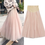 Осенняя длинная юбка для беременных с поддержкой живота, средней длины, юбка-пачка, популярно в интернете