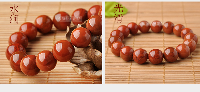 Donghai Shijia South Red Bracelet Nữ Nam Nam Red Agate Full Meat Flame Hoa văn Cặp đôi Crystal SpongeBirth vòng tay gỗ trầm hương