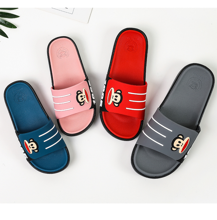 Paul Frank dép và dép nữ mùa hè trượt hộ gia đình ngoài trời gia đình nhà tắm dép cartoon ba đứa con đực - Trang chủ dép nhựa đi trong nhà tắm
