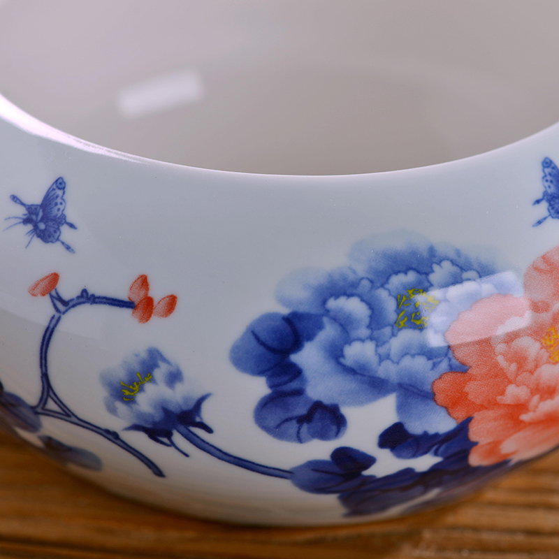 Jingdezhen ceramic large ashtray office home sitting room creative practical tea to wash to the writing brush washer of blue and white porcelain ashtrays