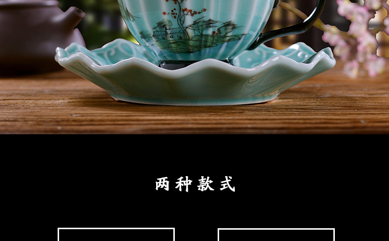 Jingdezhen hand - made ceramic European - style coffee cups and saucers picking suits for the present household ceramics English - style afternoon tea cup