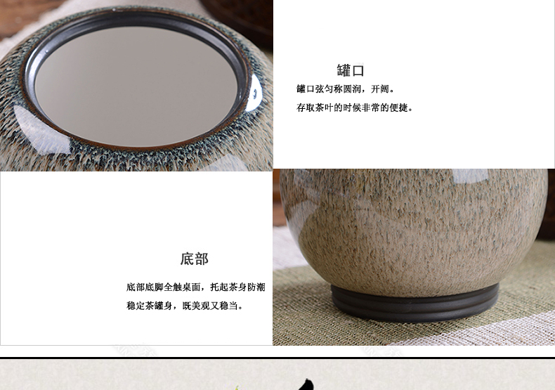 Large household storage tanks in jingdezhen up caddy fixings ceramic seal box of pu - erh tea, green tea caddy fixings