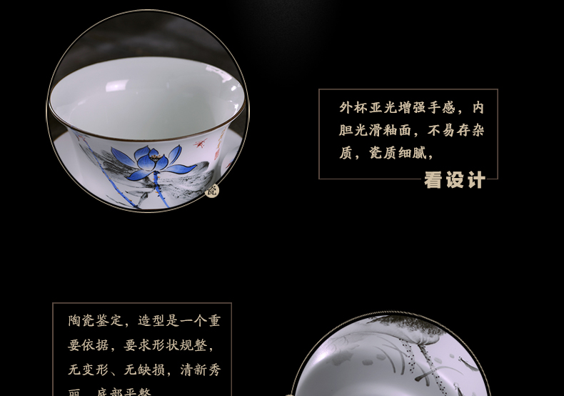 Jingdezhen ceramic tureen large bowl cover cup 300 ml kung fu bowl three bowl of tea to use hand grasp pot