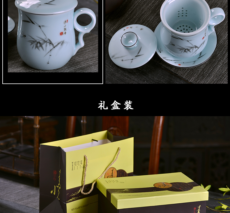 Jingdezhen ceramic tea cups with cover with filter good water glass tea cup office cup and personal home