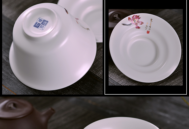 Jingdezhen ceramic tureen tea bowl is big in number kung fu tea bowl three only inferior smooth ceramic bowl hand grasp pot