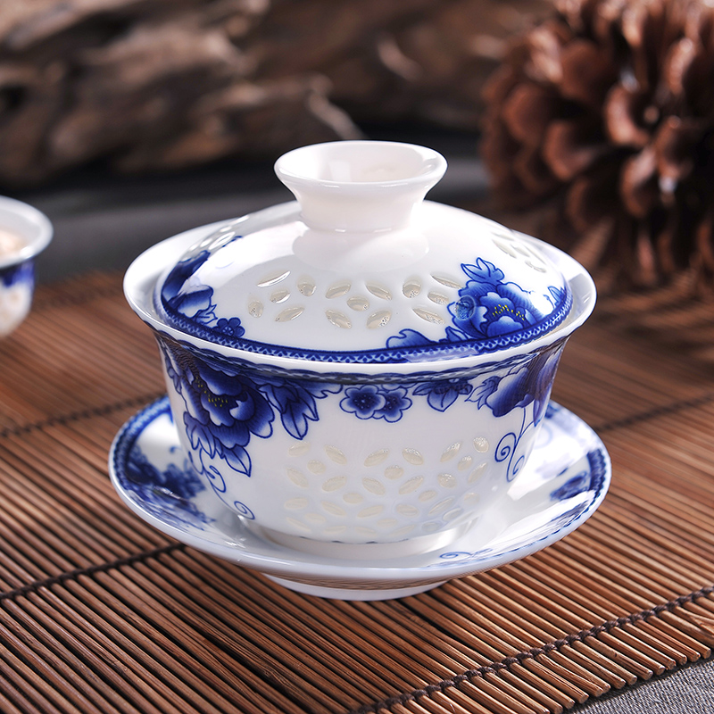 Jingdezhen porcelain hand engraved look exquisite porcelain tea sets a complete set of kung fu tea cup gift tea set