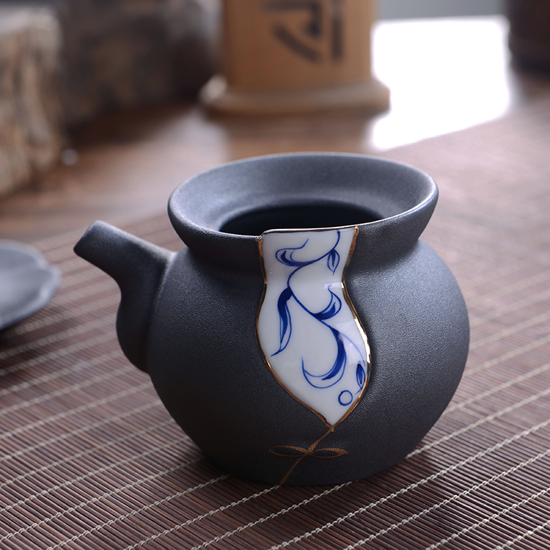 Jingdezhen kung fu tea set coarse pottery porcelain teapot tea cups) a complete set of ceramic tea set home