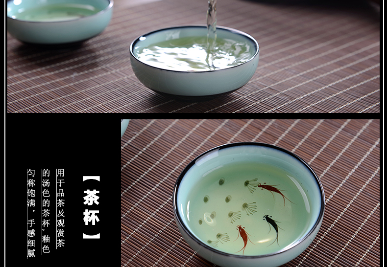 Jingdezhen celadon tea set hand - made ceramic side put the pot of a complete set of kung fu tea tureen tea pot office