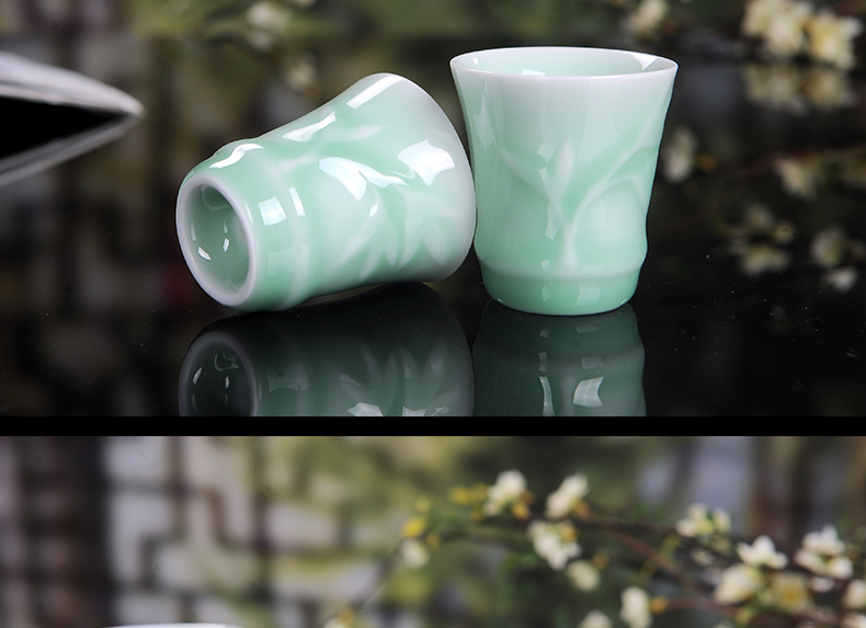 Jingdezhen longquan celadon wine liquor household ceramic wine restoring ancient ways suit creative big hip flask glass in Chinese style