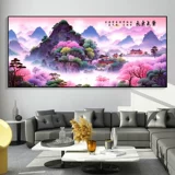 Ziqi Donglai Cross Emlleckery 2024 Новая вышитая линия гостиная китайская пейзажная картина ландшафтная китайская вышивка ручной работы ручной работы