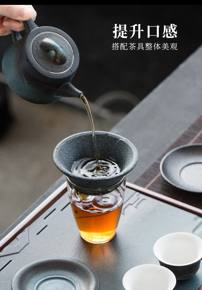 Evan ceramic nonporous tea kungfu tea set) contracted tea filter tea strainer Japanese tea taking