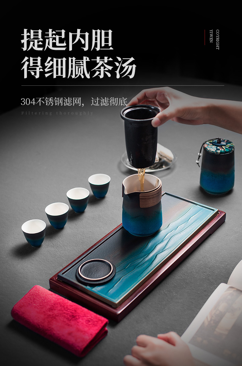 Evan ceramic tea set household small sets of kung fu tea set Japanese contracted dry tea caddy fixings plate easily