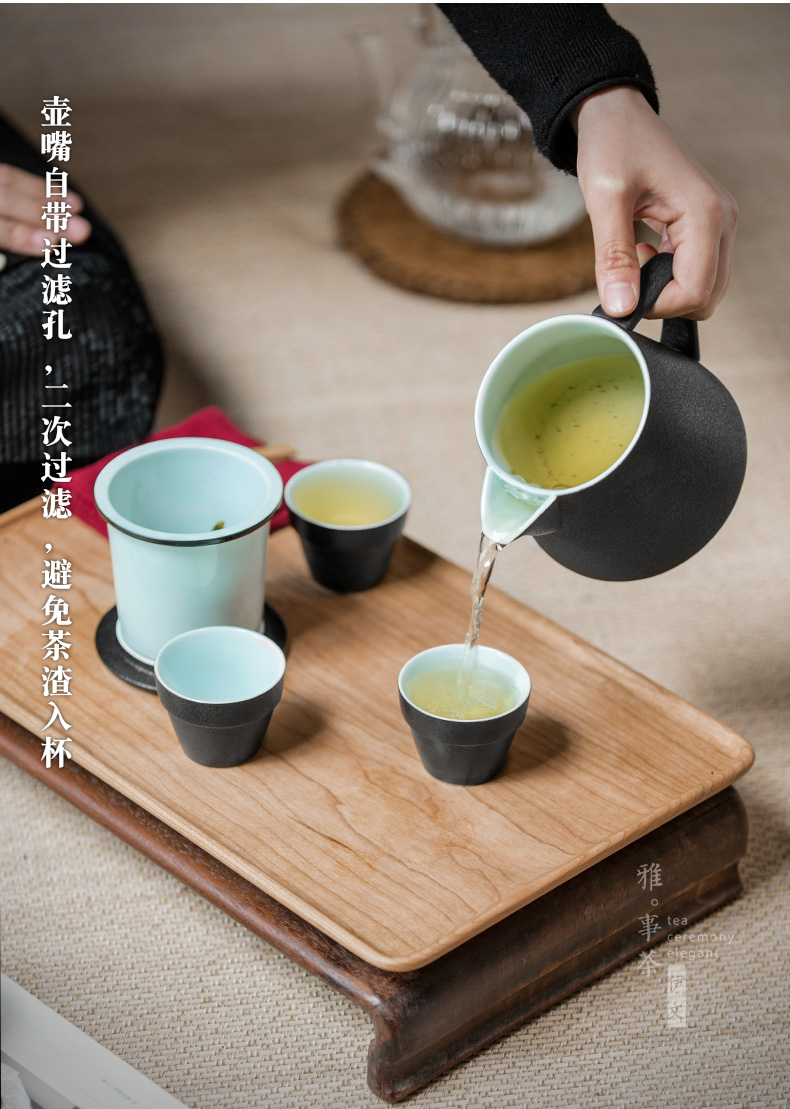 Even travel ceramic tea set office kung fu to crack a pot of 2 cup three simple tea kettle