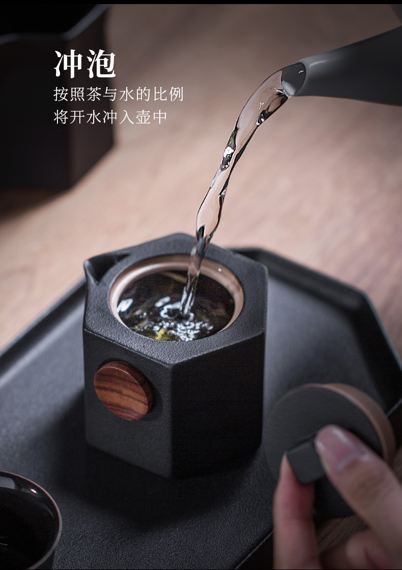 Evan ceramic kung fu tea set of a complete set of Japanese tea taking tea teapot tea tray suits for home office gift boxes